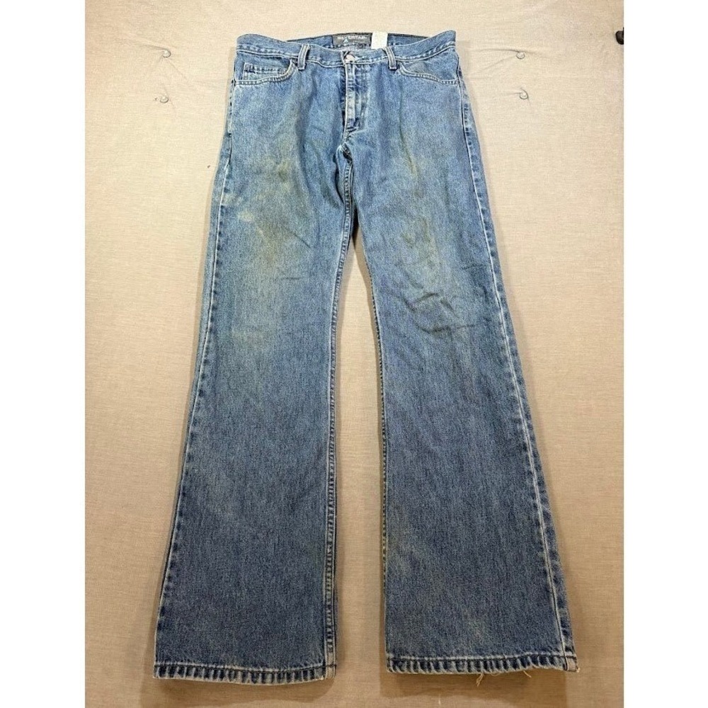 Vintage Levi's Silver Tab Boot Fit Denim Jeans Mens 32X32 Blue Belted Pocketed.